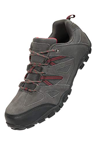 Mountain Warehouse Zapatos para Caminar al Aire Libre de Hombre - Parte Superior de Gamuza y Malla, Plantilla de EVA Acolchada, Suela de Goma - para Senderismo, Viajes Gris Oscuro 44