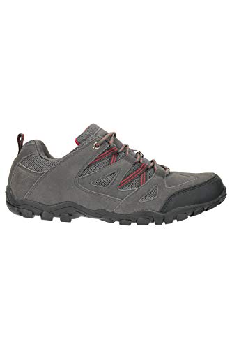 Mountain Warehouse Zapatos para Caminar al Aire Libre de Hombre - Parte Superior de Gamuza y Malla, Plantilla de EVA Acolchada, Suela de Goma - para Senderismo, Viajes Gris Oscuro 44
