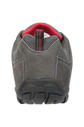 Mountain Warehouse Zapatos para Caminar al Aire Libre de Hombre - Parte Superior de Gamuza y Malla, Plantilla de EVA Acolchada, Suela de Goma - para Senderismo, Viajes Gris Oscuro 44