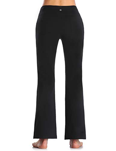 MOVE BEYOND Pantalones de Yoga para Mujer de con 4 Bolsillos Pantalón de Pilates de Cintura Alta Yoga Gimnasio Running Training, Negro, M