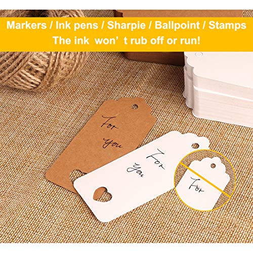 Mr-Label Etiquetas de papel kraft para regalo, etiquetas para colgar con un bonito corazón hueco, para boda, Navidad, marcapáginas, con cuerda de yute gratis (100 unidades), color negro
