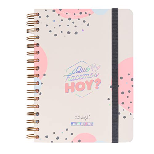 Mr Wonderful 2019/20 Diario - Agenda "¿Qué hacemos hoy?", Septiembre 2019 a Septiembre 2020, 17 x 22,1 x 2,8 cm, 368 Páginas, Rosa