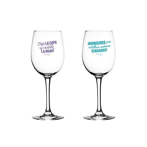 Mr. Wonderful Set de 2 Copas de Vino para brindar por Nuestra Amistad, Multicolor, Única