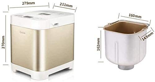 Mr.T Máquina de Pan Breadmaker máquina de Pan hogar automático Inteligente Multifuncional Pan del hogar y de Las pastas Máquina-Oro máquina de Pan Digital (Color : B)
