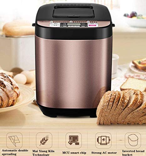 Mr.T Máquina de Pan Breadmaker máquina de Pan hogar automático Inteligente Multifuncional Pan del hogar y de Las pastas Máquina-Oro máquina de Pan Digital (Color : B)