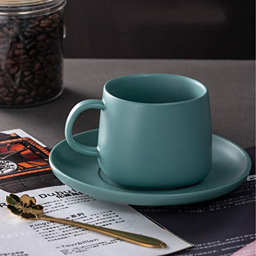 MSNLY Conjunto nórdico Taza de cerámica Oreja Colgante Plato Estilo Europeo Las Tazas de café pequeñas Europeas están Equipadas con Oficina en casa Simple 1 Taza de café con Leche