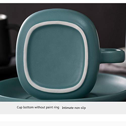 MSNLY Conjunto nórdico Taza de cerámica Oreja Colgante Plato Estilo Europeo Las Tazas de café pequeñas Europeas están Equipadas con Oficina en casa Simple 1 Taza de café con Leche