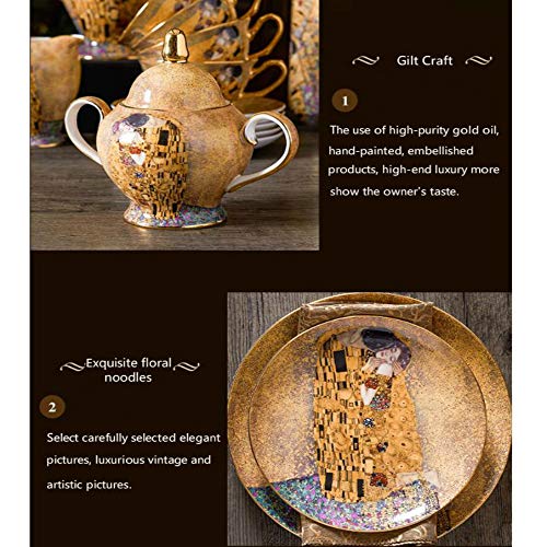 MSNLY Romántico Juego de té de la Tarde nórdica Hueso China Taza de café platillo Moderno hogar cerámica Europea pequeño Juego de café Traje Taza de café Set Taza