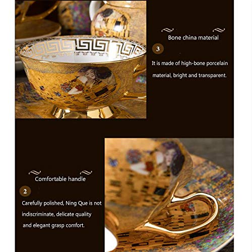 MSNLY Romántico Juego de té de la Tarde nórdica Hueso China Taza de café platillo Moderno hogar cerámica Europea pequeño Juego de café Traje Taza de café Set Taza