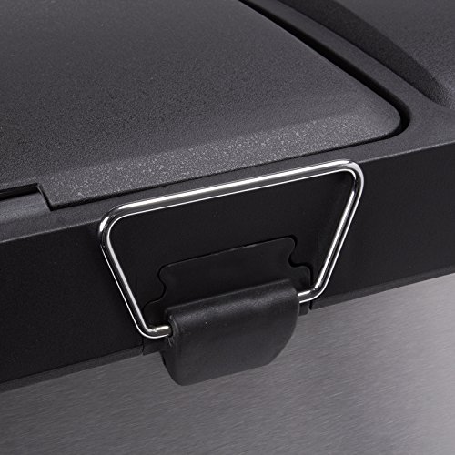 MSV Papelera INOX CLASIFICADORA 18+ 8L, Acero, Cromado, 47x30x40.5 cm