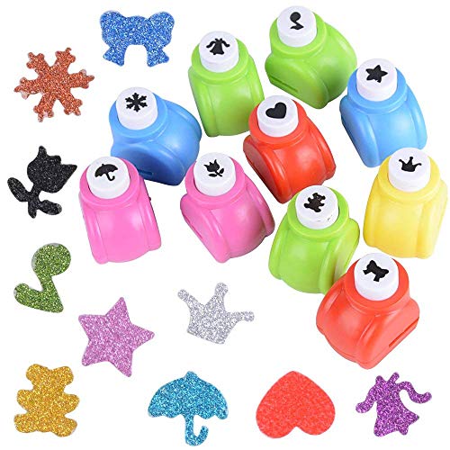 MUCHEN SHOP Perforadoras de Papel,8 Pack Mini Troqueladores de Papel Craft Punch Paper Shaper Impresión Perforadores Formas Punzón de Papel para Manualidades para Tarjetas de Navidad o de Celebración