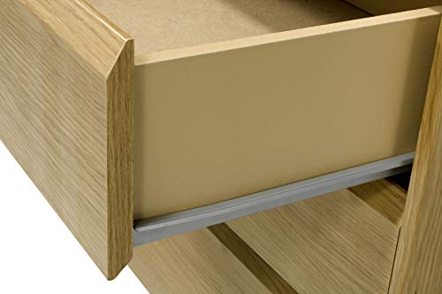 MUEBLECASA - Cajonera montada 4 cajones, madera, 40cm Ancho x 45cm Fondo x 72cm Alto, Roble
