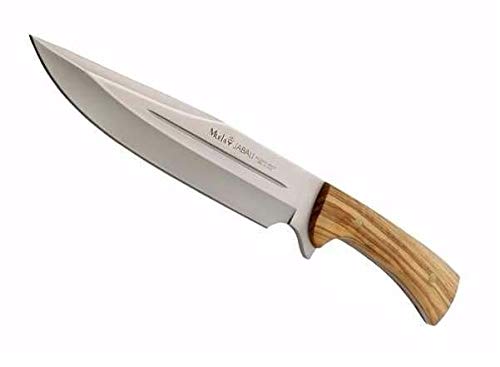 Muela Cuchillo Jabali JABALI-21 OL Hoja de Acero MoVa de 21 cm y empuñadura de Madera de Olivo para Caza, Pesca, Supervivencia y Bushcraft - Realizado en Ciudad Real