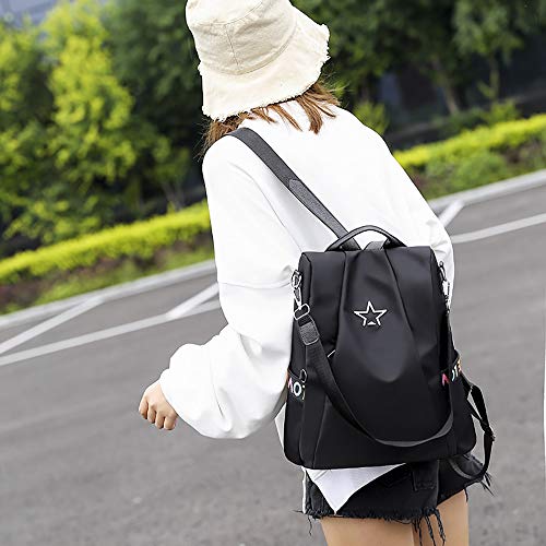 Mujer Mochila de viaje femenina Bolsa de viaje antirrobo Mochila de tela Oxford Sencilla y elegante casual bolso cuero bandolera moda cuero backpack