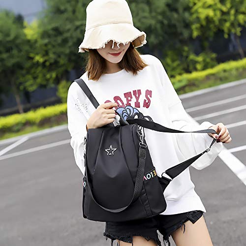 Mujer Mochila de viaje femenina Bolsa de viaje antirrobo Mochila de tela Oxford Sencilla y elegante casual bolso cuero bandolera moda cuero backpack