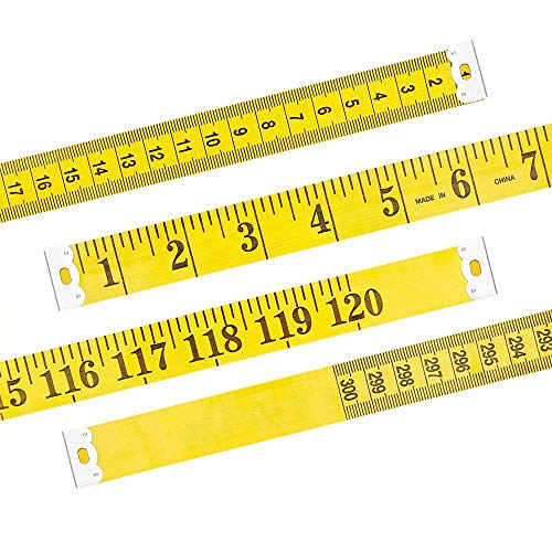 Multifunción Cinta Amarillo Artesanal Flexible de Coser Medidas de Cinta, 300cm 120 Pulgadas, 3 pzas Cinta de medición de cuerpo blando Regla de doble