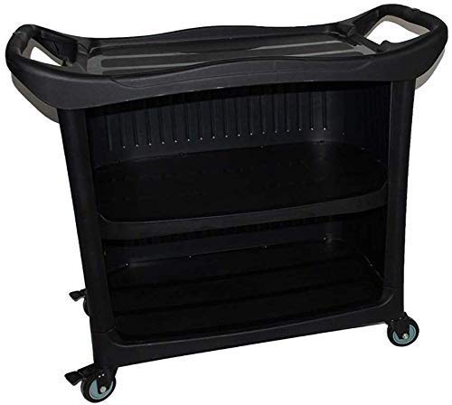 Multifunción portátil de mano camionetas, Carro Portátil Negro Pesado hotel Restauración de la compra con la manija, la compra de 3 armarios Utilidad de plástico con ruedas, 110 libras Capacidad máxim