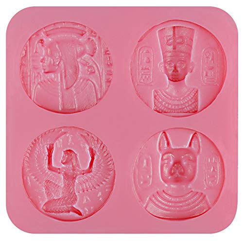musykrafties Antiguo Egipto Monedas Inspirado Dulces de Chocolate Molde de Silicona para Tarta Decoración, Manualidades