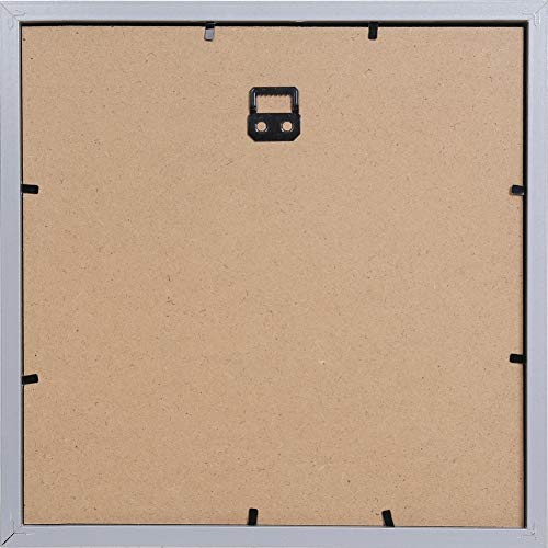 Muzilife Deep Box - Marco de fotos con alfombrilla de lino (12 x 12 cm, profundidad interior de 2,5 cm, marco de fotos 3D con panel de cristal para colgar o visualizar, color gris
