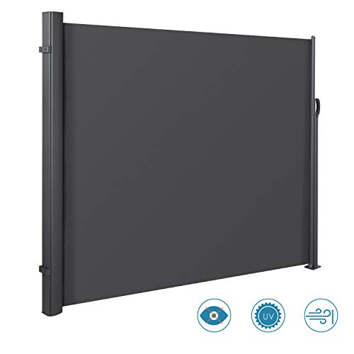 MVPower Toldo Lateral de Aluminio de 300 x 160 cm/180 cm (Largo x Alto), Protección Solar Extensible para balcón, terraza, jardín, toldo Lateral (300 x 180)