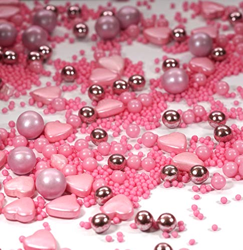 My Sprinkles 180 g Zuckerstreusel Baroness rosa - Streusel perfecto como Tortendeko para Kindergeburtstag cumpleaños bodas corazones Torte pasteles Cupcakes Muffins Cakepops Chica
