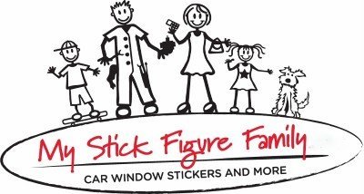 My Stick Figure Family - Mis Pegue la Figura Familia de Coches Pegatina de Vinilo Ventana Perro con la Bola PD4
