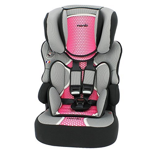 MyCarSit. Silla de coche con respaldo alto para niños de 9 a 36 kg, color rosa