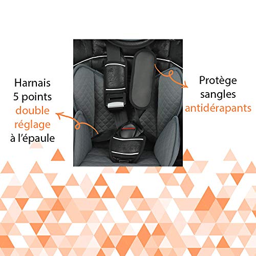 MyCarSit. Silla de coche con respaldo alto para niños de 9 a 36 kg, color rosa