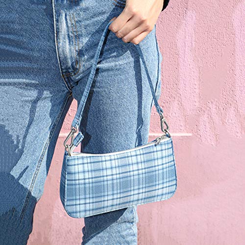 N / A Bolso de Hombro de Marca Famosa Bolsos a Cuadros Retro Vintage Elegante Dama Francesa Bolso de Mano pequeño Totalizador 24.5 * 14 * 5 cm