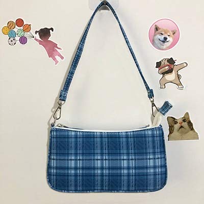 N / A Bolso de Hombro de Marca Famosa Bolsos a Cuadros Retro Vintage Elegante Dama Francesa Bolso de Mano pequeño Totalizador 24.5 * 14 * 5 cm
