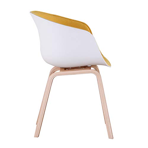N / A Juego de 2 sillas, sillas de Comedor, sillas escandinavas con Patas de Haya, sillas de Cocina, sillas de Restaurante, sillas de recepción. (Amarillo)