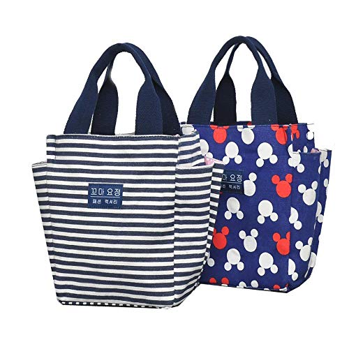 NA Lady Mujeres Bolso Poliéster Señoras Bolsos de impresión Bolsa de Almuerzo portátil Bolsa Caja de Almacenamiento Bolsa de Picnic, Azul Cielo