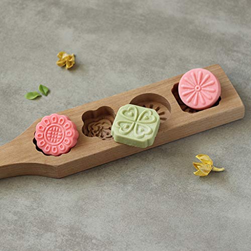 N\A - Moldes de madera para magdalenas, 4 unidades, para otoño, diseño chino