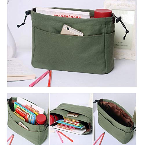 N\A Organizador de Maquillaje, Resistente al Desgaste Organizador Bolsa Bolsa hermética Maquillaje movible del Organizador con Compartimentos Viaje del almacenaje del Bolso (Color : Green L)