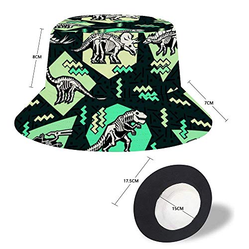NA Sombrero unisex para playa, sol, calaveras de azúcar muerto, Mujer, color Huesos de dinosaurio, tamaño talla única