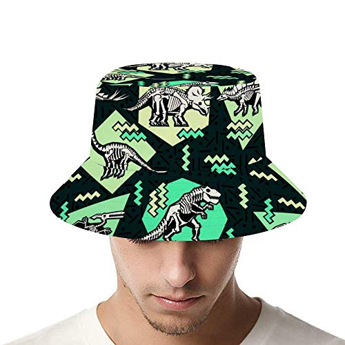 NA Sombrero unisex para playa, sol, calaveras de azúcar muerto, Mujer, color Huesos de dinosaurio, tamaño talla única