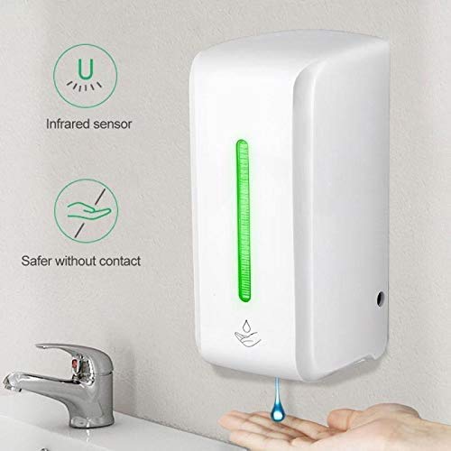 Naack Máquina de desinfección de Manos sin Contacto, comercios bares restaurantes oficinas hogar Montado en Pared desinfectante Spray Sensor automático Limpiador capacidad 1 litro