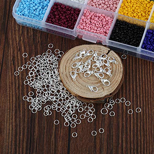 Naler 7500 Cuentas de Colores 3mm Mini Cuentas y Abalorios Cristal para DIY Pulseras Collares Bisutería (15 Colores)