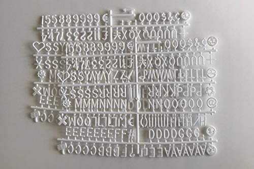 Nanima Home Decor - Set de letras, números, símbolos, 2 cm, color blanco, precortado, para escribir de fieltro, pizarra de letras