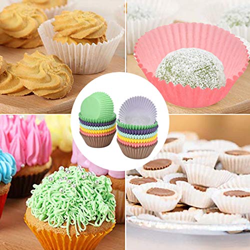 NATUCE 300PCS Papel Cupcakes, Muffin Papel Magdalenas, Capsulas para Magdalenas, Cápsulas Magdalenas en Papél, Papel para Magdalenas, Rainbow Papel para Magdalenas Muffins para Bodas, Cumpleaños