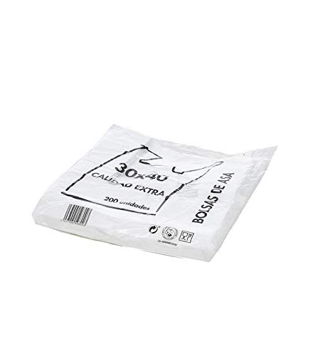 Natural Apiary Envio 24H Bolsas de Plastico Asa Camiseta Blanco Disponible Varios TAMAÑOS - Fabricadas en España Eco-Friendly (30 x 40 cm. (200 Unidades)