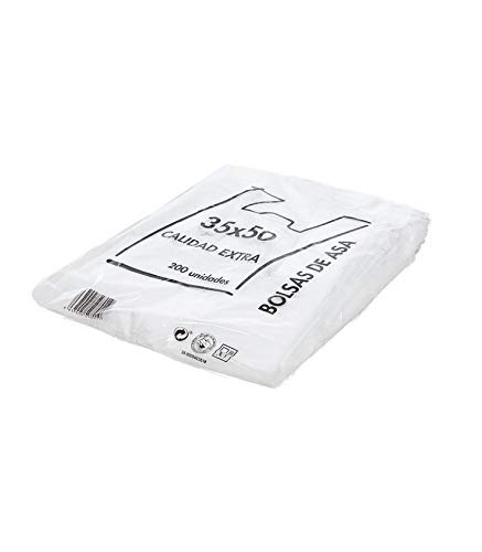 Natural Apiary Envio 24H Bolsas de Plastico Asa Camiseta Blanco Disponible Varios TAMAÑOS - Fabricadas en España Eco-Friendly (35 x 50 cm. (200 Unidades)