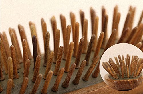 Natural sándalo Airbag masaje pelo peine pelo plateado con aroma Natural de la madera 100% hecha a mano de alta calidad cuero cabelludo Masaje cepillo 1pieza