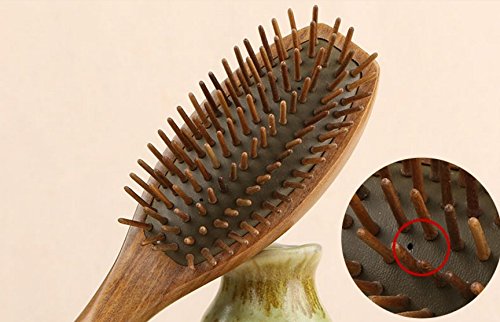 Natural sándalo Airbag masaje pelo peine pelo plateado con aroma Natural de la madera 100% hecha a mano de alta calidad cuero cabelludo Masaje cepillo 1pieza