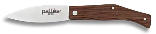 Navaja Nº 000 Madera INOX inoxidable Hoja 5 cm para Caza, Pesca, Camping, Outdoor, Supervivencia y Bushcraft Pallares Pallés 01609 + Portabotellas de regalo