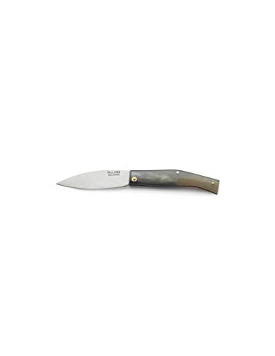 Navaja Pallarès autentica Busa Nº0 8 cm cuerno de buey acero inoxidable para Caza, Pesca, Supervivencia y Bushcraft. Hecho en Pallarès + Portabotellas de regalo