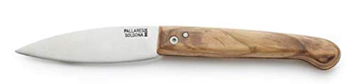 Navaja Pallarès autentica Pastora Nº0 8 cm madera de olivo acero carbono para Caza, Pesca, Supervivencia y Bushcraft. Hecho en Pallarès + Portabotellas de regalo