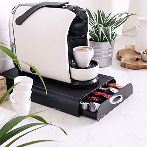 Navaris Dispensador de cápsulas de café Nespresso - Cajón para cafetera de cápsulas - Organizador con Capacidad para 50 cápsulas