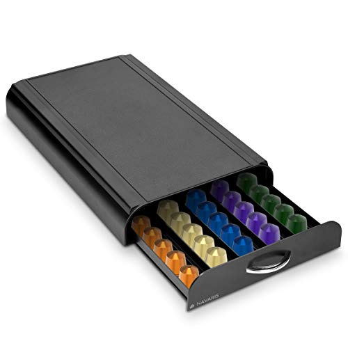 Navaris Dispensador de cápsulas de café Nespresso - Cajón para cafetera de cápsulas - Organizador con Capacidad para 50 cápsulas