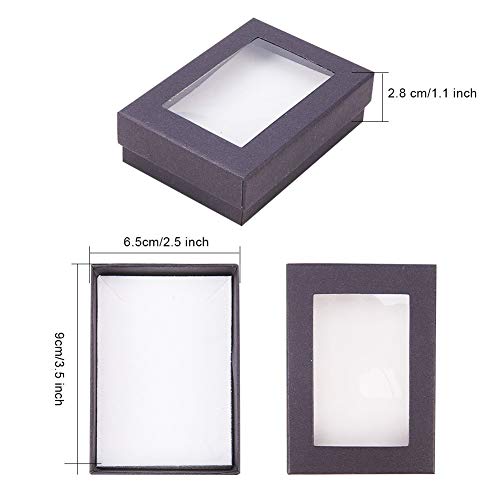 NBEADS Caja de Ventana de Papel, Caja de Exhibición de Cartón de Joyería de 24 Pieza para Pendiente Collar Pulsera Embalaje de Regalo, 9x6.5x2.8 cm
